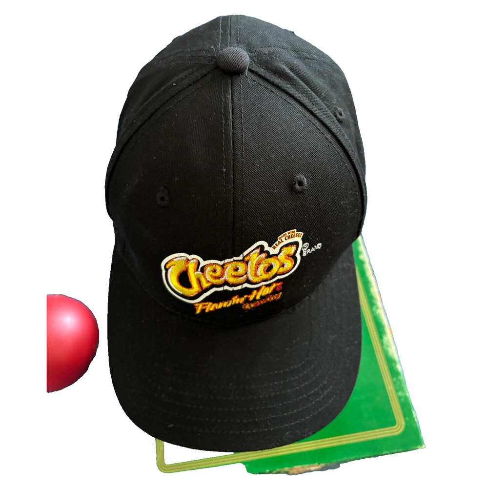 Hat Cheetos Flamin' Hot Crunchy Trucker Cap Black Adjustable OSFA Men Dad NEW